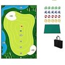 ADWOLT Golf Game Set,Golf Training Matten with Golf Balls,Indoor Stick Chip Game Golf Course Casual Golf Game for Offices Homes Corridors Golf Training Aid Equipment Backyard Sport Games
