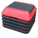 Aerobic Step Platform For Exercise Home Gym Exercise Stepper 16" x 16" Aerobic Step Platform with 4 Risers, Exercise Workout Stepper Equipment,Height Adjustable Black+Red