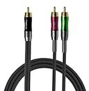 Softline Pro SP RCAY 2x RCA to 1x RCA 1.5 Meter Cable with Gold Plated Connector 1-Male to 2-Male RCA Audio Interconnects