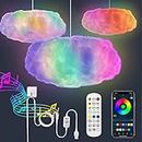 LED Cloud Light for Bedroom, WOOHERLOO Floating Cloud Lamp Smart APP and Remote Control, Fluffy Cloud Night Light Hanging RGB Lights for Ceiling Music Sync, Cool Stuff for Teen Girl, Kids Room Decor