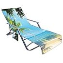 Portable Beach Chair Cover, Lounge Chair Towel Covers for Outdoor Furniture Chaise Lounge Chair Towel Cover for Sun Lounger Pool Sunbathing Garden Beach Hotel,Quick Drying Microfiber ( Color : #22 , S