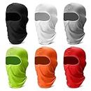 6 Pack Balaclava Ski Face Mask: Cooling Neck Gaiter Full Head Mask Breathable Face Cover Hood Mask Scarf Motorcycle Gator for Men Women Cycling Fishing Running Sun Protection Outdoor, White