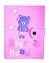 Voila's A6 Mini classic kids notebook with buckle and colorfully printed pages with attractive silica cover | 200 Pages | 80 GSM | 10.3 X 14 CM (Pink)