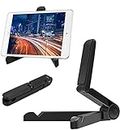 Aketo S-396 Ultra Strong Adjustable iPad Stand, Tablet Stand, Tablet Holder, Folding Universal size Compatible with every smartphone for great stability, Black