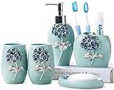 5-Piece Set Bathroom Accessories Set in Ecological Resin Soap Dispenser Glass and Toothbrush Holder Toothbrush Holder Five-Piece Bathroom Bathroom Supplies kit