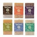 Bali Soap - Green Collection - Natural Soap Bar Gift Set, Face Soap or Body Soap, 6 pc Variety Soap Pack (Coconut, Papaya, Vanilla, Lemongrass, Jasmine, Ylang-Ylang) 3.5 Oz each