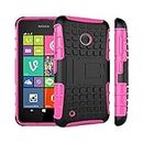 TECHGEAR Lumia 530 Case - [Hybrid Armour] Tough Rugged HEAVY DUTY Shock Protective Slim Case Cover with Stand Compatible with Nokia Lumia 530 (PINK)