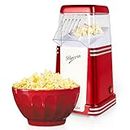 Nostalgia UKNRHP310RR6A RHP310 8-Cup Healthy Classic Hot Air Popcorn Maker, No Oil Needed, Retro Red