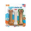 Nylabone Puppy Starter Kit Chicken & Bacon Puppy Chew Toys & Treat, Small, 3 count