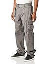 UNIONBAY Men's Survivor Iv Relaxed Fit Cargo Pant-Reg and Big and Tall Sizes, Grey Goose, 34W x 30L