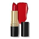 Revlon Super Lustrous Lipstick, High Impact Lipcolor with Moisturizing Creamy Formula, Infused with Vitamin E and Avocado Oil in Red / Coral, Super Red (775)