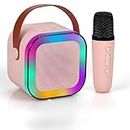 Colorful Wireless Bluetooth 5.3 Speaker Karaoke Sound System Set for Kids with Portable Mic, Toys Gifts for Girls Boys Age 3, 4, 5, 6, 7, 8-12 Years Birthday Gift -Multicolour