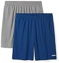 Amazon Essentials Men's Performance Tech Loose-Fit Shorts (Available in Big & Tall), Pack of 2, Medium Grey/Navy, Large