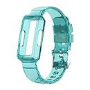 Chofit Bracelets compatibles avec Fitbit Luxe/Ace 3/Ace 2/Inspire 2/Inspire HR/Inspire Bracelet de rechange en plastique TPU transparent (bleu)