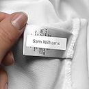 64 x No Iron Small Personalised Stick On Waterproof Washable Name Labels Great for Clothes, Equipment, Shoes. School, Nursery, Day Care, Hospital - White (Variety of Colours Available)