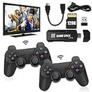 Retro Gaming Stick,Handheld-Spielekonsole mit 2 Gamecontrollern, Retro-Spielekonsole 40.000 Spielen, Eingebaute Spiele 128G Wireless Controller Plug and Play Video Game Stick (YGDGHUYT)