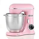 Kitchen in the box Stand Mixer, 4.5QT+5QT Two bowls Electric Food Mixer, 10 Speeds 3-IN-1 Kitchen Mixer for Daily Use with Egg Whisk,Dough Hook,Flat Beater (Pink)