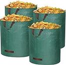 4 Pack 72 Gallon Garden Yard Waste Bags, Reusable Collapsible Plants Leaf Grass Waste Bag with Gloves, Heavy Duty Gardening Bags for Garden Yard Lawn (4 Pack Bags)