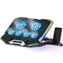 TopMate C11 Laptop Cooling Pad RGB Gaming Notebook Cooler for 15.6-17.3 Inch Laptops-Blue