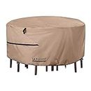 ULTCOVER Round Patio Furniture Cover - Outdoor Waterproof Table with Chair Set Cover 108 inch