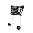 Y2K Beanies Vintage Grunge Crochet Hats for Women Kawaii Cute Fox Cat Knitted Hat Y2K Accessories for Teen Girls (Grey,One Size)