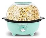 Elite Gourmet EPM330M Automatic Stirring Popcorn Maker Popper, Electric Hot Oil Machine with Measuring Cap & Built-in Reversible Serving Bowl, Great for Home Party Kids, ETL Approved, Mint, 3-Quart