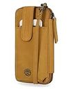 Timberland Women's RFID Leather Phone Crossbody Wallet Bag, Wheat (Nubuck), One Size