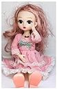 Set Movablegajus Jointed Makeup Cute Girl with Brown Eyes Fashionable Doll for Kids Girls (Size: 30 cm Design May Vary