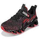 Boys Running Shoes Boys Tennis Shoes Kids Sneakers Running Shoes for Kids Boys Sneakers Athletic Lightweight Sports Running Walking Shoes for Teenager (Little Kid/Big Kid) Black Red