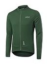BERGRISAR Cycling Jersey Tops for Men Long Sleeve Spring Fall Road Bike Bicycle Shirt Mountain MTB Jersey Green X-Large