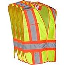 High Visibility Safety Vest – ANSI Class 2 Breakaway Vest with 5 Pockets, Yellow Adjustable Hook and Loop Closure, Hi Vis Breathable Mesh, Heavy Duty Work Wear for Men or Women, 3 Pack (Medium/Large)