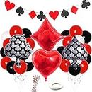 Casino Party Decorations Game Night Casino Straws Globos Banner para Poker Party Supplies