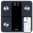 Vitafit Smart Bathroom Scale for Body Weight and Fat, Weighing Professional Since 2001, Digital Wireless Bathroom Scale for BMI Water Muscle Sync App, Fitness Equipment for People, 400lb, Black