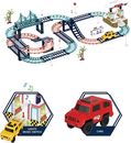 134 Stck. Kinderspielzeug Städte Auto Spur Bau Flexible Rennstrecke mit Station