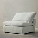 Restoration Hardware Cloud Classic Armless Slipcover Per. Text Linen Weave White