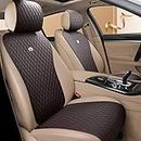 Menifomory Dark Brown Seat Covers Auto Seat Cushion Covers Leather Universal Seat Covers 2/3 Covered 11PCS Fit Car/Auto/SUV (A-Dark Brown)
