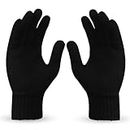 Boldfit Hand Gloves for Men & Women Winter Gloves for Men for Woolen Knitted Winter Gloves for Women Thermal Hand Gloves for Winter Warm Gloves for Women Winter Wear Unisex Hand Gloves - Black 1Pair