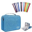 Packing Cubes for Travel Electronics Devices Organizer, with 12 PCS Ties,Versatile Electronic Accessories Carrying Case for Toothbrushes,Charging Devices,Other Cordless Electrical Appliances Sky Blue