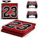 Elton Basketball Legend Michael Jordan Retro Red Logo No.23 Theme 3M Skin Sticker Cover for Ps4 Console and Controllers [Video Game]