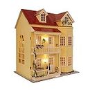 Cute Room DIY Miniature Dollhouse Kit with Furniture,3 Floors Large Wooden Doll House Plus Music Movement & Lights, DIY House Kit Size 35 * 38 * 48CM