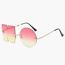 COKYIS Irregular Sunglasses Letters NO Rimless Hippie Glasses Cute Party Glasses-Heart/Star Stylish Eyewear for Unisex 1Pcs (Color : E)