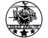 Kovides AH-64 Apache Vinyl Wall Clock U.S. Air Force Gift for Men Apache Wall Clock Large U.S. Air Force Home Decoration Apache Vinyl Clock Apache Wall Clock Modern Apache Wall Art
