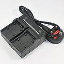 Jiexi Dual Mains Battery Charger for Canon BP-808 BP-820 BP-827 BP-828 CG-800E HF G40 G30 XA25 XA20 M31 M32 G10 LEGRIA VIXIA HF Camcorder