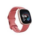 Fitbit Versa 4 Fitness Smartwatch with Daily Readiness, GPS, 24/7 Heart Rate, 40+ Exercise Modes, Sleep Tracking and more, Pink Sand/Copper Rose, One Size (S & L Bands Included)