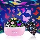 Gifts Toys for 2-6 Year Old Girls, 16 Colors Butterfly Night Light Decorations Kids Toddler Toys, Birthday Easter for 3 4 5 6 7 Year Old Girl Girls, Stocking Stuffers for Kids Age 3-12