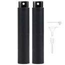 INNPOLE 10ML Travel Perfume Bottle Refillable, Pocket Empty Mini Scent Pump Case Portable Glass Sprayer Travel Containers for Toiletries Fragrance Black (Pack of 2).