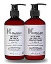 KERAOLOGY Keratin Teaser Shampoo and Conditioner 300 ML For All Types of Damage and Frizzy Hairs (300 ML Each)