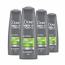 Dove Men + Care Fresh & Clean 2-in-1 Shampoo + Conditioner with caffeine and menthol cleans & invigorates hair 355 ml Pack of 4