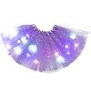 Domeilleur Magic Light Princess LED Dancing Skirt Luminous Christmas Party Stage Tulle Ballet Girl Girls Rainbow Tutu Shiny Skirts Outfit Layered Ballet Tulle Sparkling Skirt for Girl