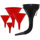 Plastic Fuel Funnels for Automotive Use Set of 5, Wide Mouth Flexible Oil Funnel